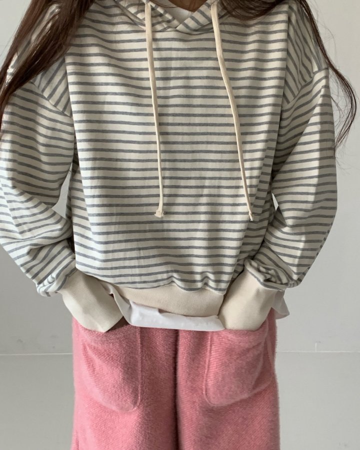 Via - Korean Women Fashion - #womensfashion - Stripe Hoodie - 6