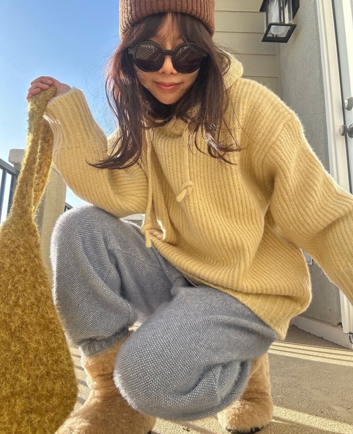 Via - Korean Women Fashion - #womensfashion - Hood Knit Pullover