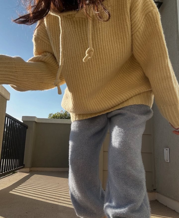 Via - Korean Women Fashion - #womensfashion - Hood Knit Pullover - 5