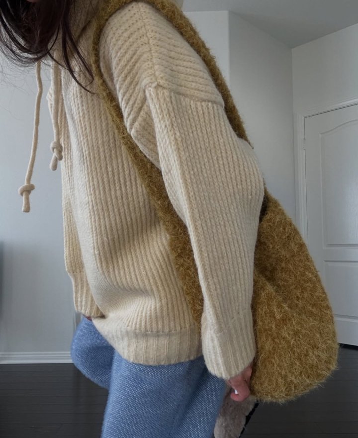 Via - Korean Women Fashion - #womensfashion - Hood Knit Pullover - 7