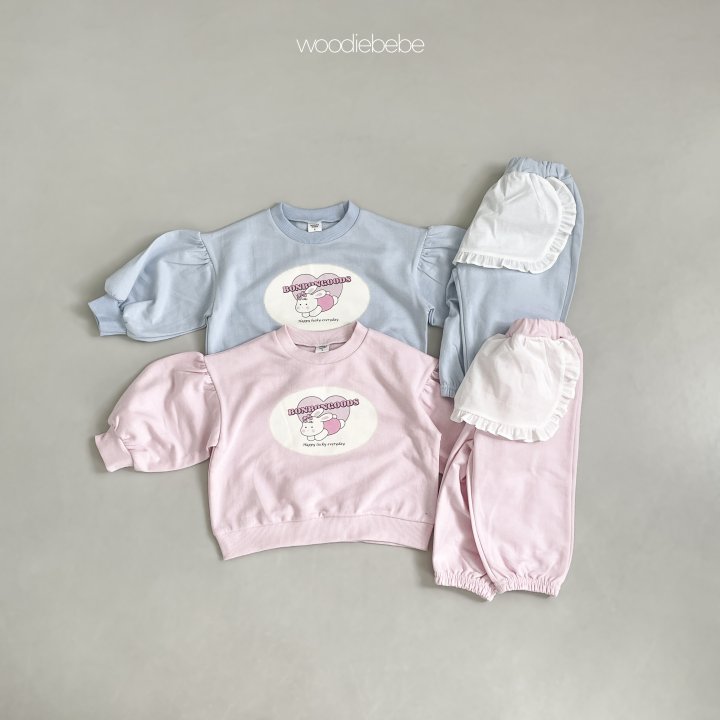 Woodie - Korean Baby Fashion - #babyootd - Macaroon Top Bottom Set - 2
