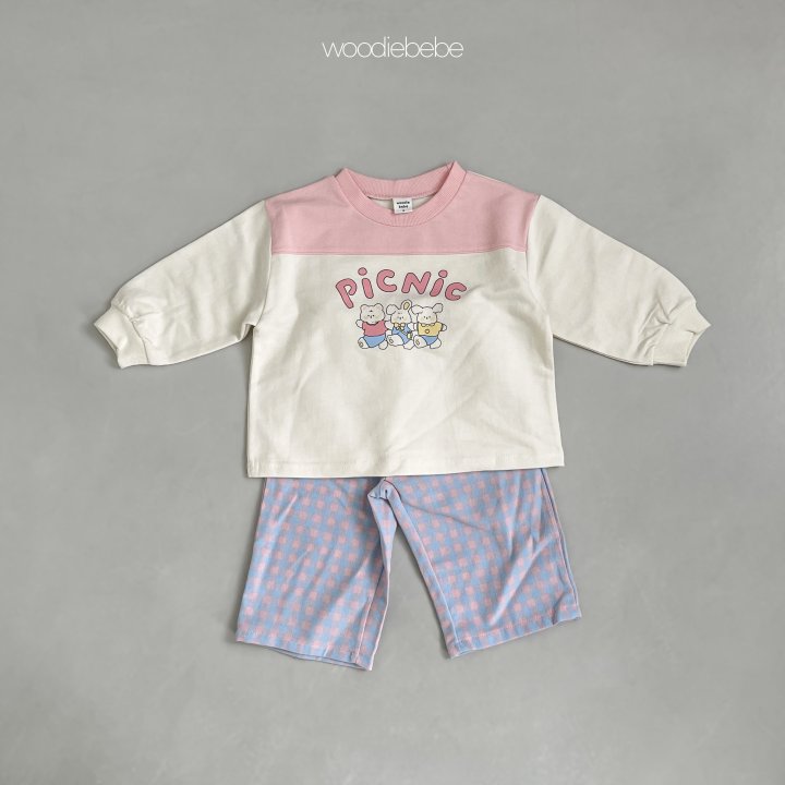Woodie - Korean Baby Fashion - #babyoutfit - Picnic Top Bottom Set - 4