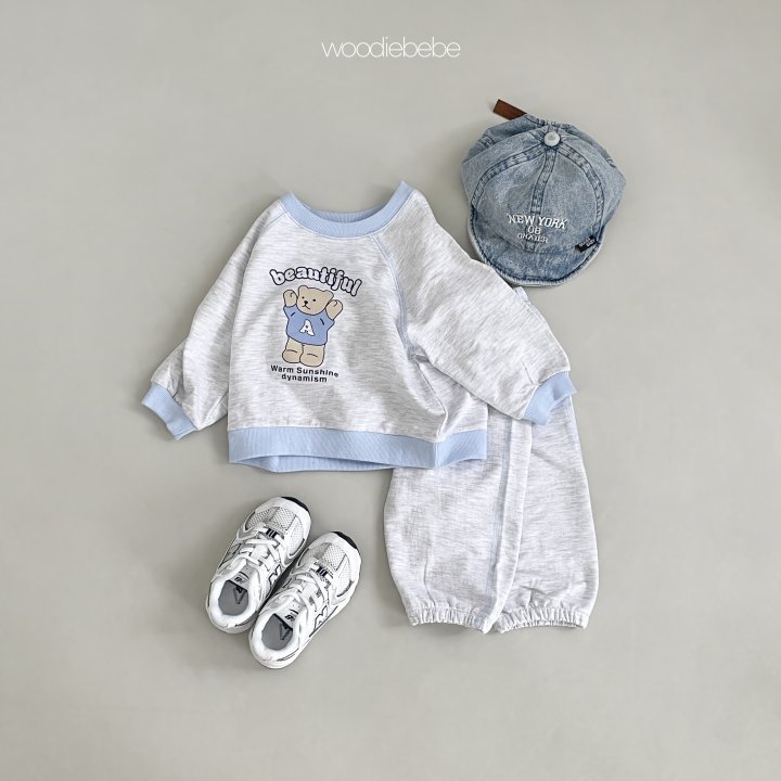 Woodie - Korean Baby Fashion - #onlinebabyshop - A Bear Top Bottom Set - 8