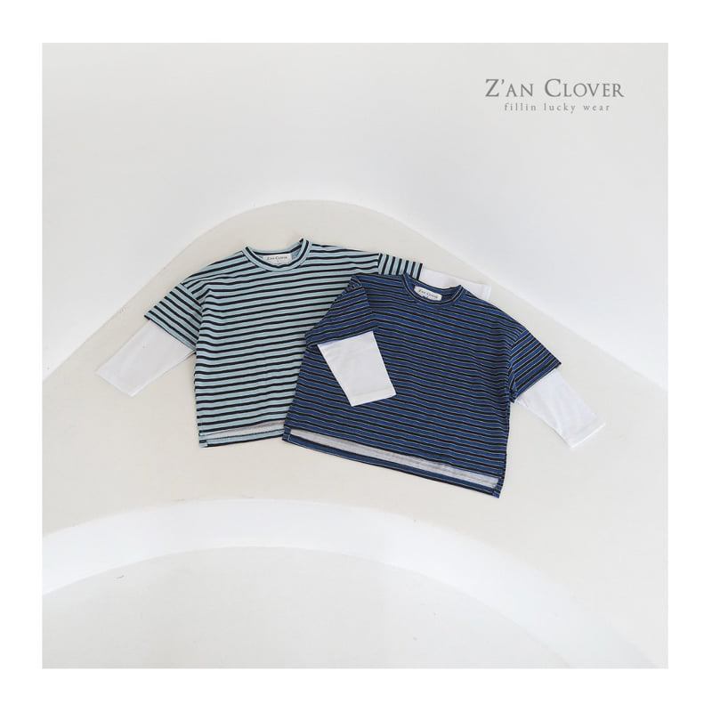 Zan Clover - Korean Children Fashion - #Kfashion4kids - Indigo Layered Tee