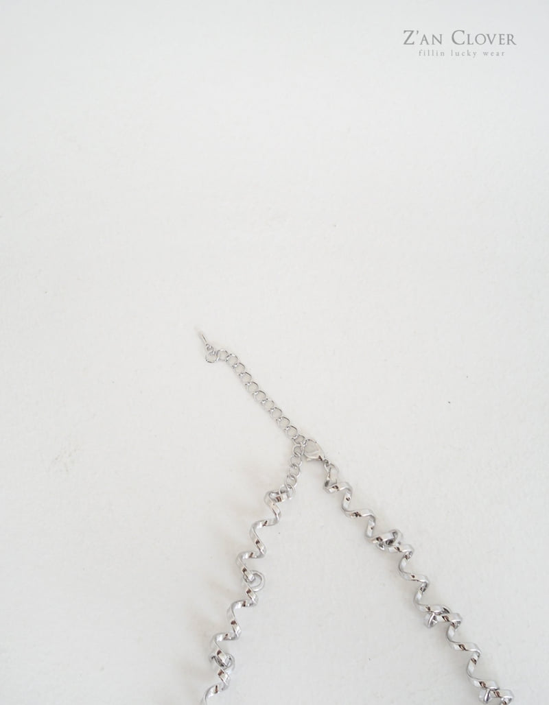 Zan Clover - Korean Children Fashion - #stylishchildhood - Chrome Twist Necklace - 4