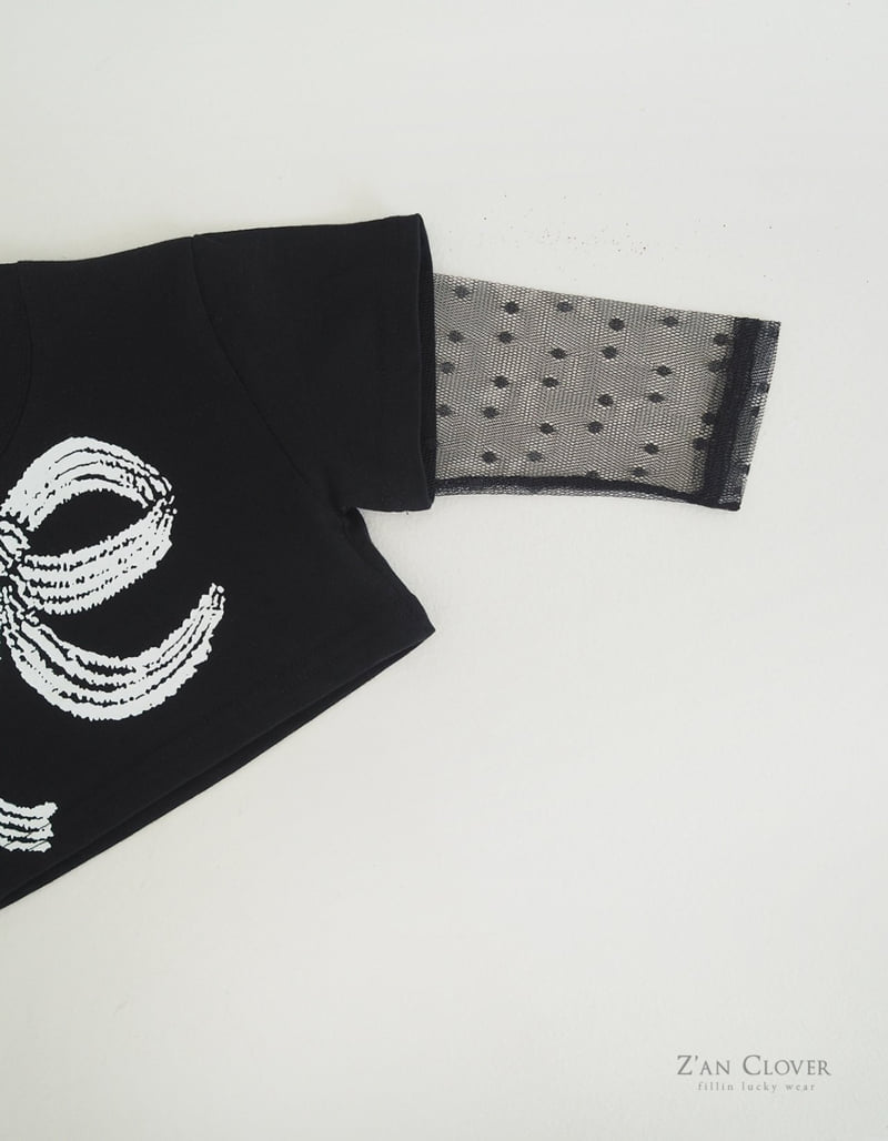 Zan Clover - Korean Children Fashion - #childofig - Mesh Ribbon Short Tee - 11