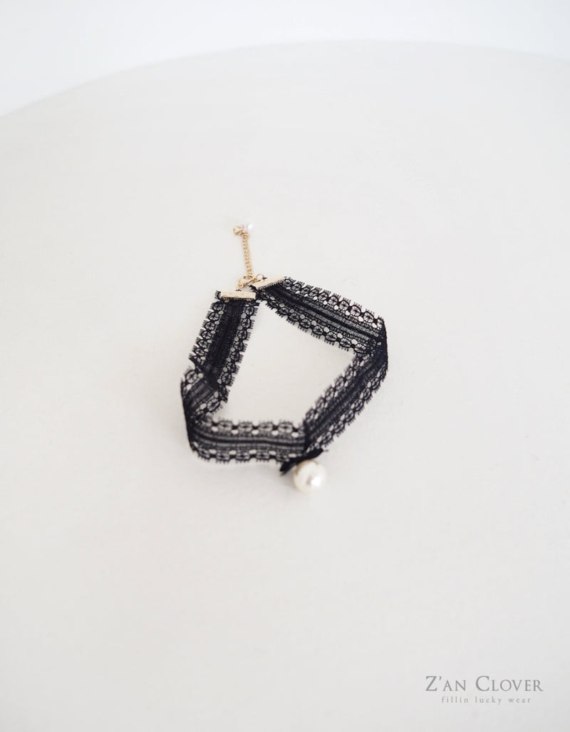 Zan Clover - Korean Children Fashion - #childofig - Lace Pearl Choker - 5
