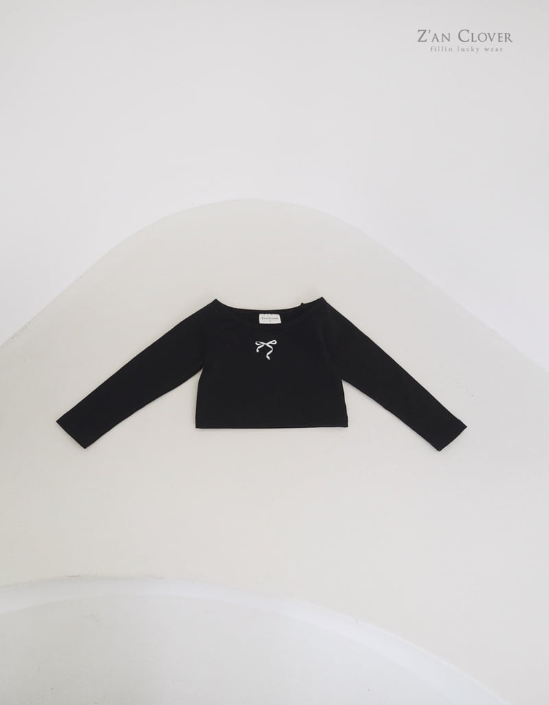 Zan Clover - Korean Children Fashion - #childofig - Off Shoulder Ribbon Tee - 6
