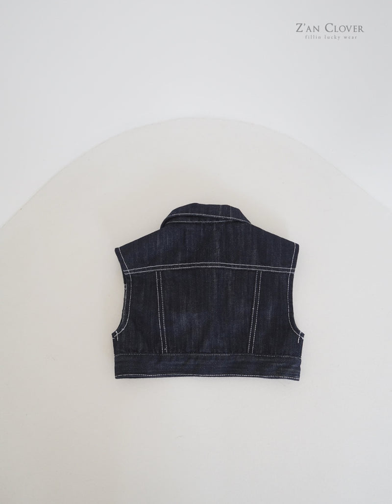 Zan Clover - Korean Children Fashion - #childofig - Dark Blue Crop Vest - 6
