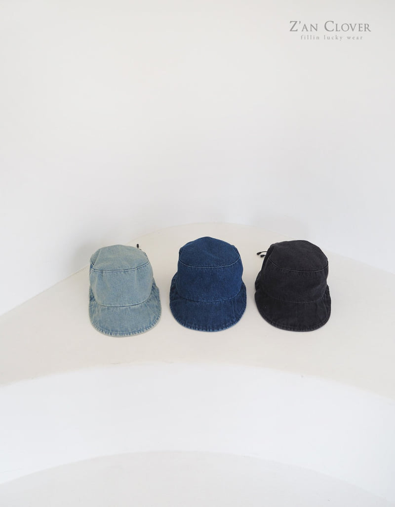 Zan Clover - Korean Children Fashion - #childofig - Denim Triangle Bucket Hat - 3