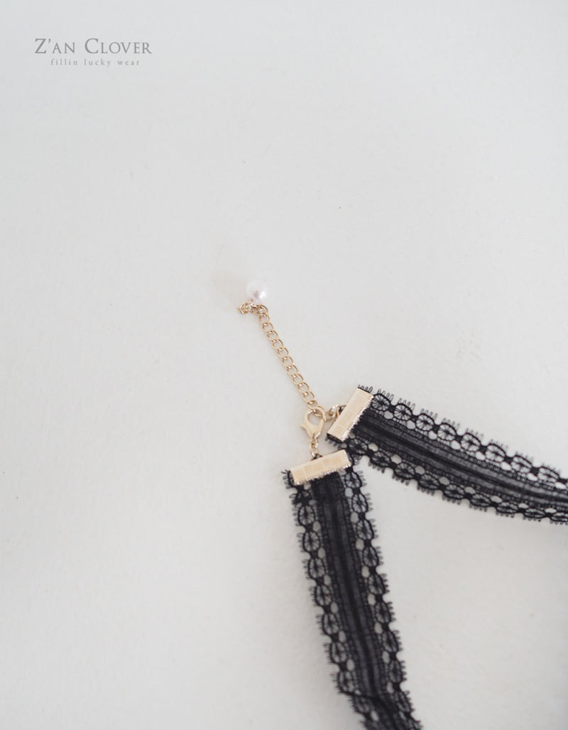 Zan Clover - Korean Children Fashion - #childrensboutique - Lace Pearl Choker - 7