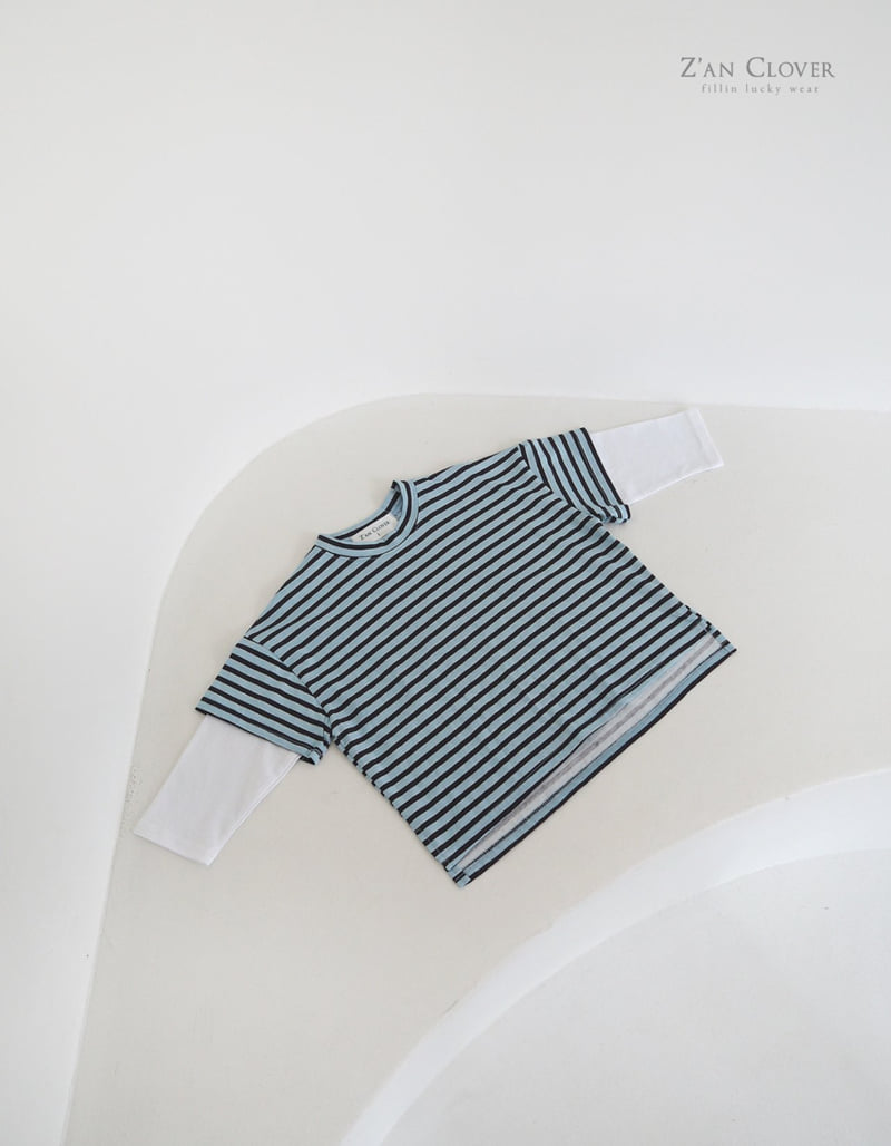Zan Clover - Korean Children Fashion - #childrensboutique - Indigo Layered Tee - 10
