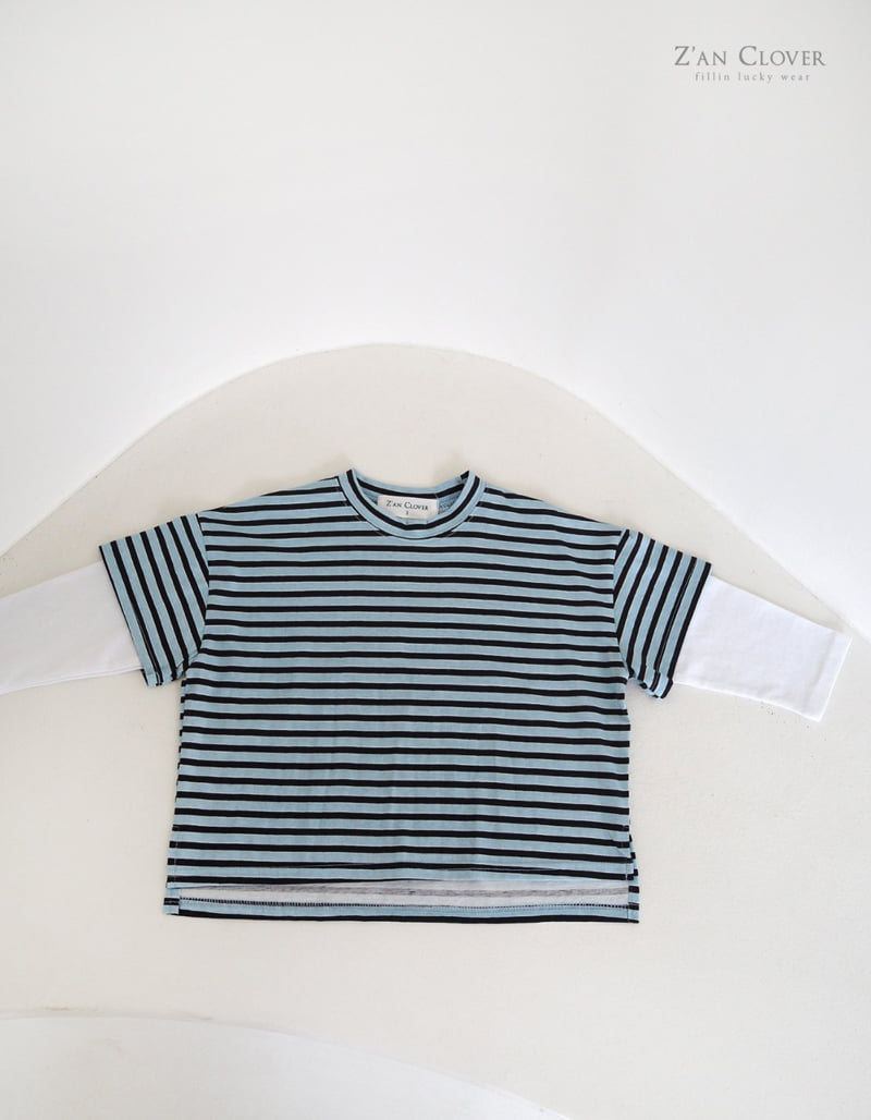 Zan Clover - Korean Children Fashion - #discoveringself - Indigo Layered Tee - 12