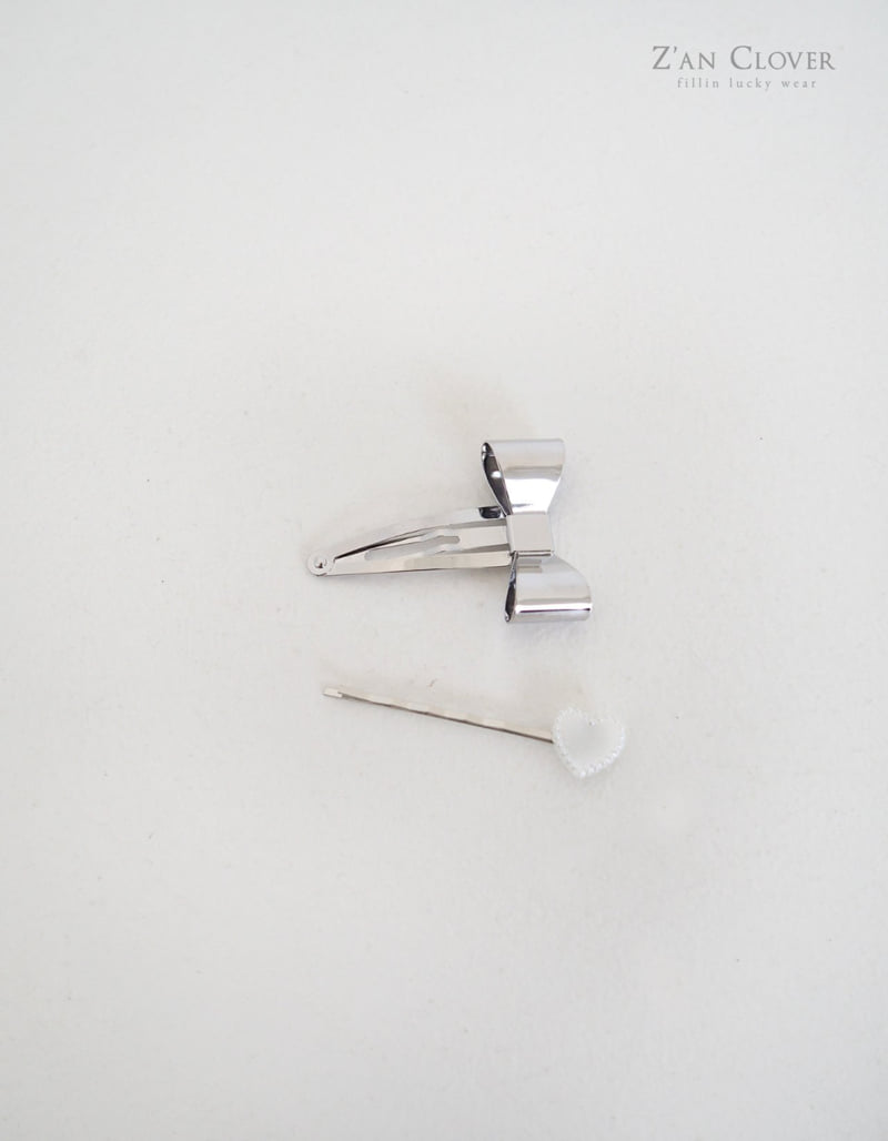 Zan Clover - Korean Children Fashion - #discoveringself - Ribbon Heart Pin Set - 2