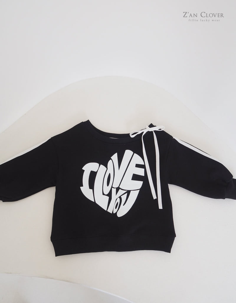 Zan Clover - Korean Children Fashion - #fashionkids - Heart Off Shoulder Sweatshirts - 9