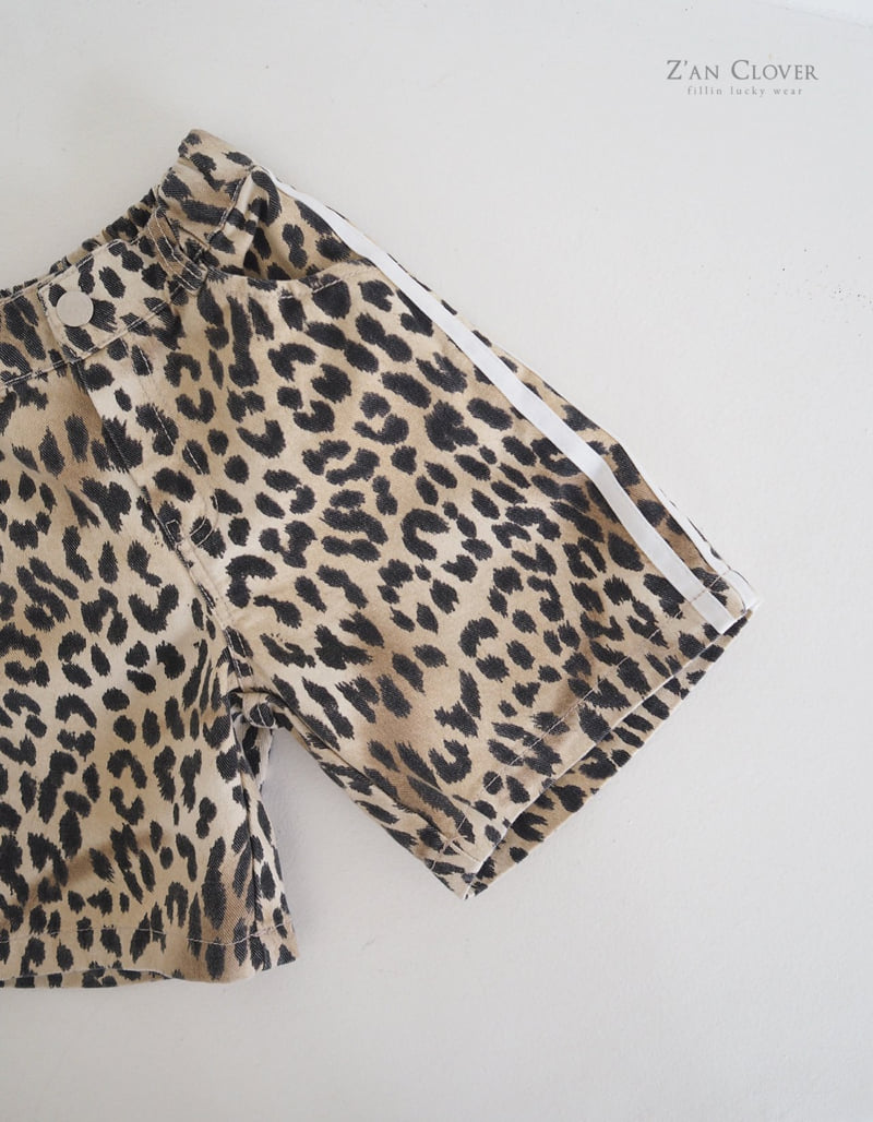 Zan Clover - Korean Children Fashion - #kidsshorts - Leopard Line Bermuda Pants - 7