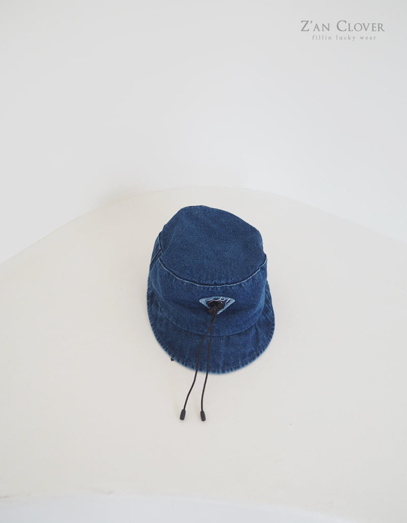 Zan Clover - Korean Children Fashion - #kidsshorts - Denim Triangle Bucket Hat - 9