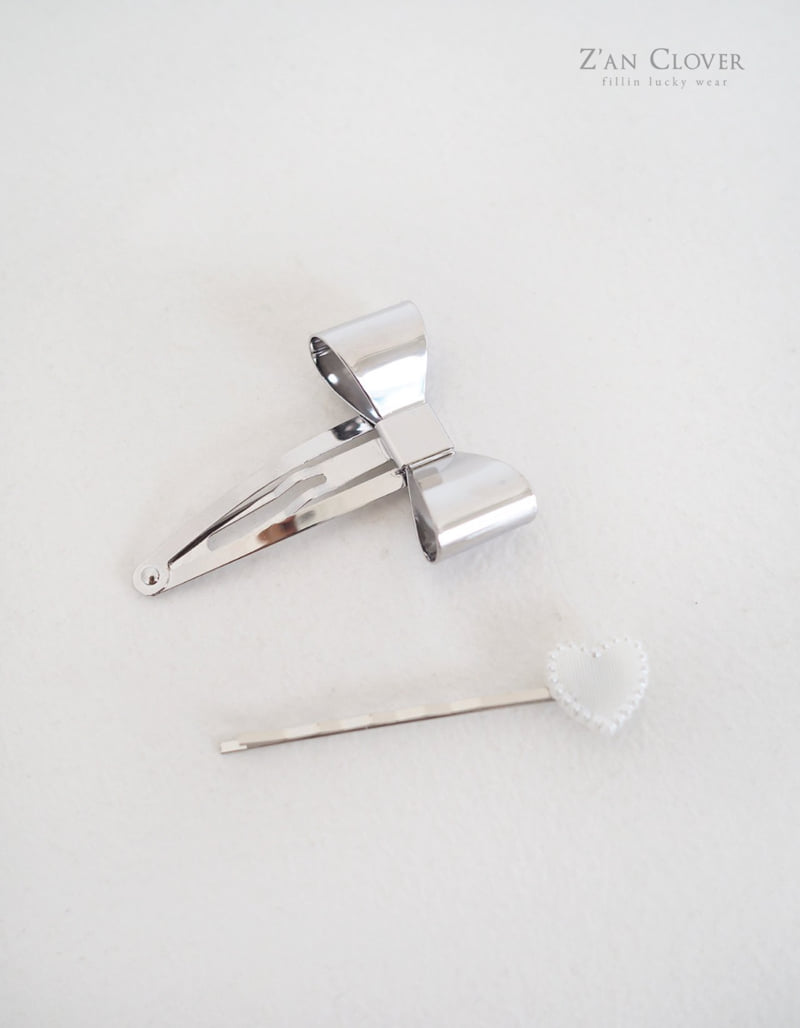 Zan Clover - Korean Children Fashion - #fashionkids - Ribbon Heart Pin Set - 4