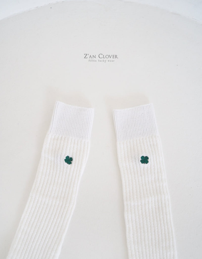 Zan Clover - Korean Children Fashion - #kidsstore - Clover Over Knee Socks - 7