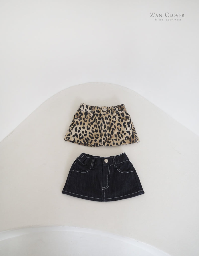 Zan Clover - Korean Children Fashion - #kidsstore - Leopard Simple Mini Skirt - 3