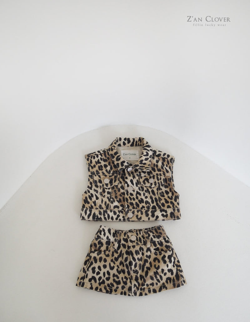 Zan Clover - Korean Children Fashion - #kidsstore - Leopard Crop Vest - 6