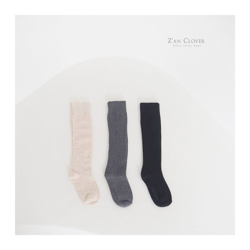 Zan Clover - Korean Children Fashion - #kidsstore - Plain Over Knee Socks