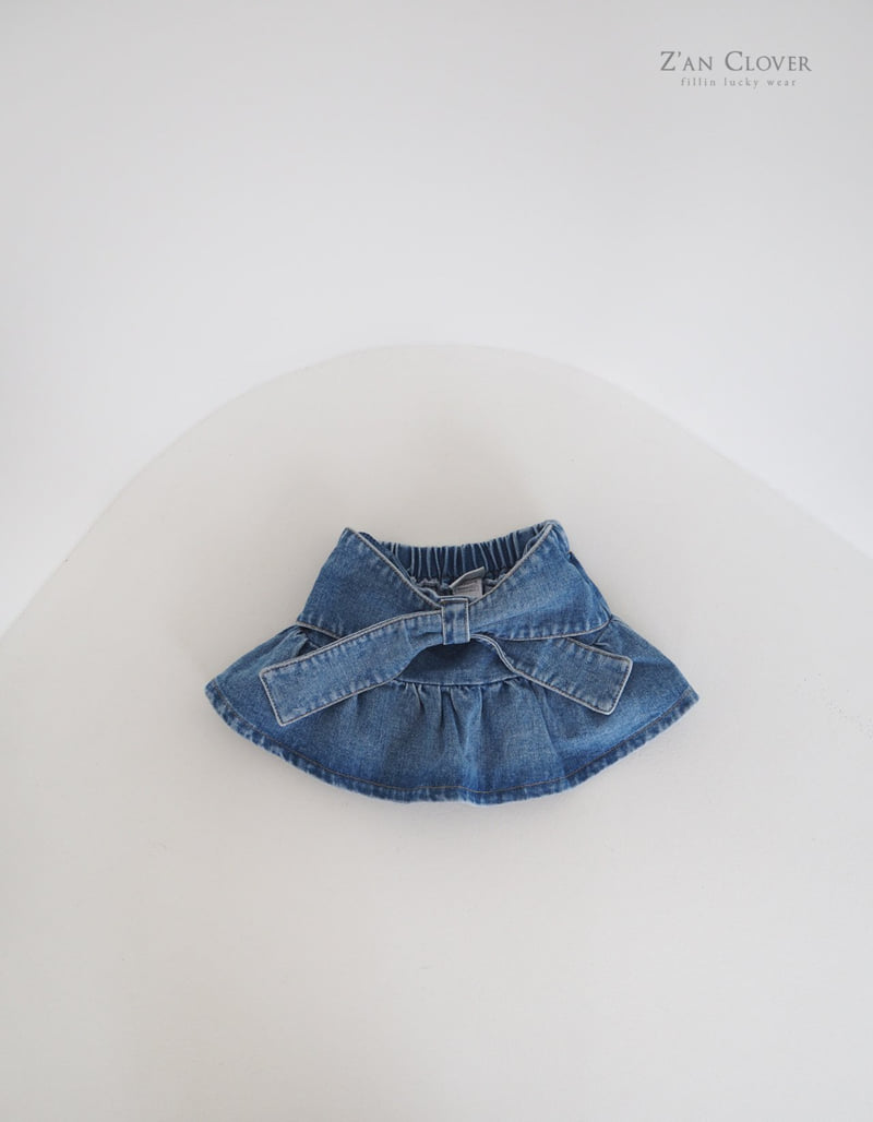 Zan Clover - Korean Children Fashion - #littlefashionista - Denim Ribbon Skirt - 3