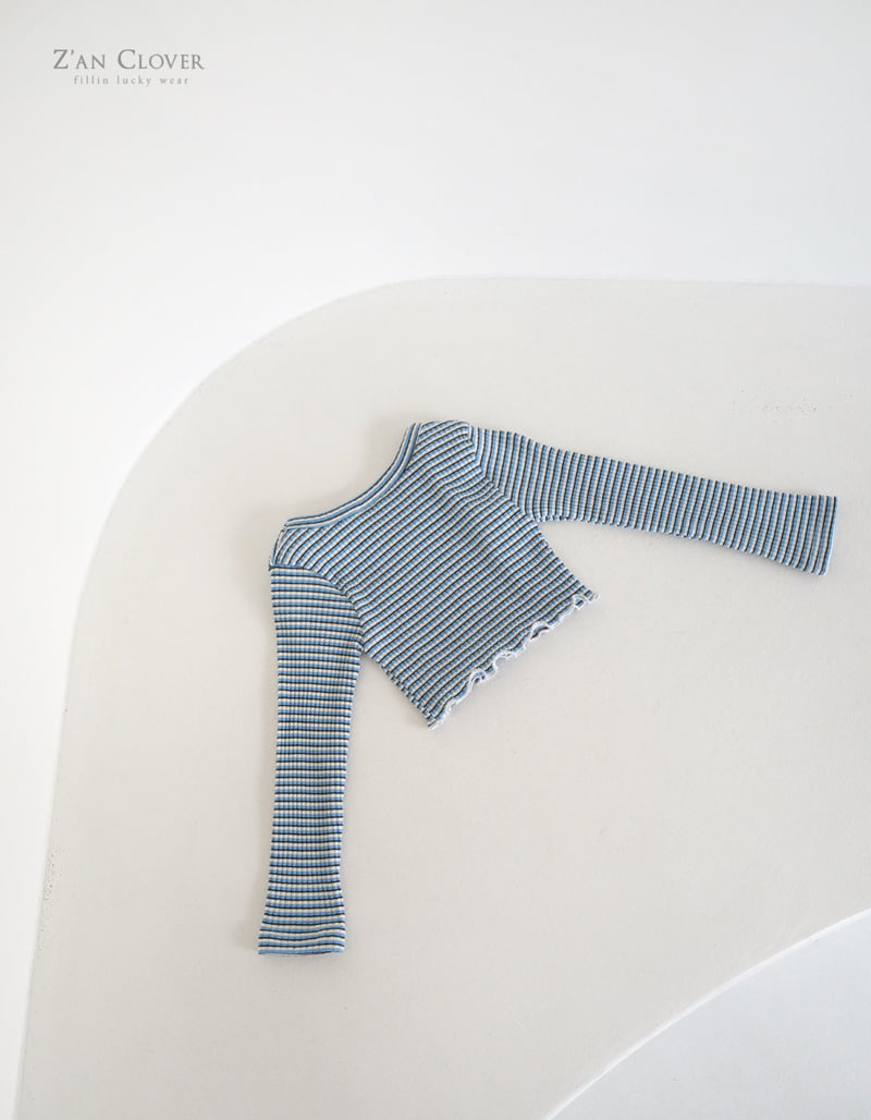 Zan Clover - Korean Children Fashion - #magicofchildhood - Stripe Ribbon Short Tee - 6