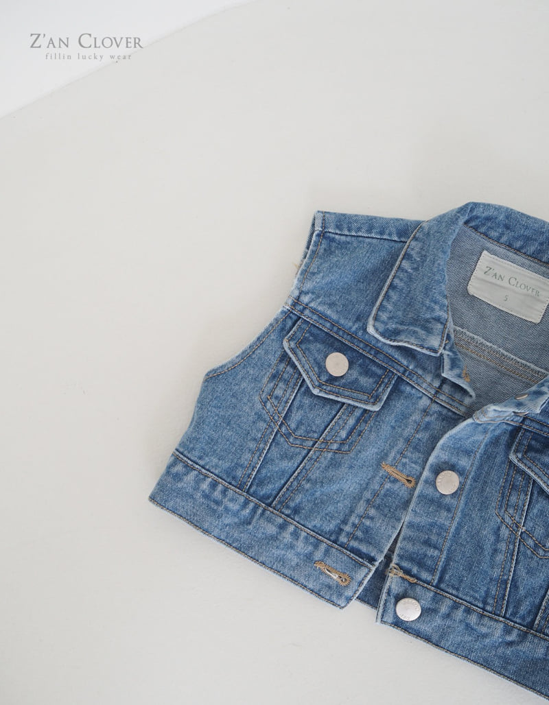 Zan Clover - Korean Children Fashion - #magicofchildhood - Medium Blue Crop Vest - 5