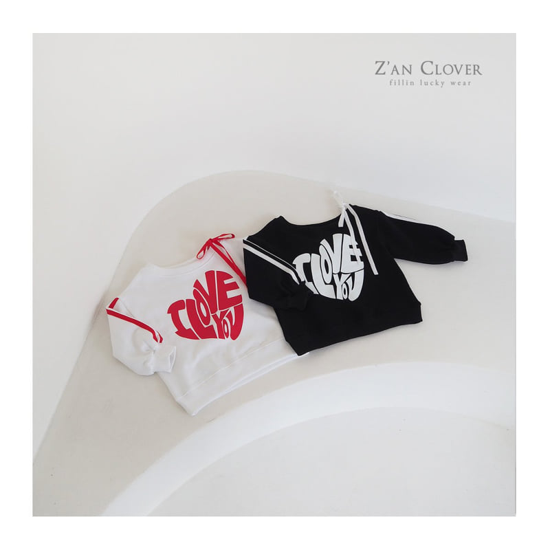 Zan Clover - Korean Children Fashion - #magicofchildhood - Heart Off Shoulder Sweatshirts