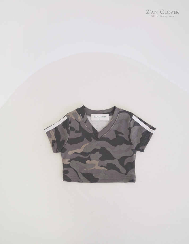 Zan Clover - Korean Children Fashion - #magicofchildhood - Camo V Short Tee - 4