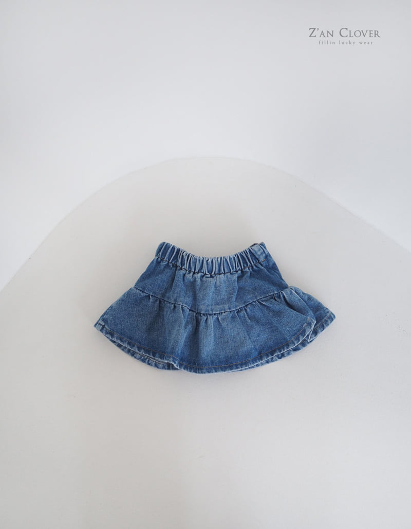 Zan Clover - Korean Children Fashion - #minifashionista - Denim Ribbon Skirt - 5