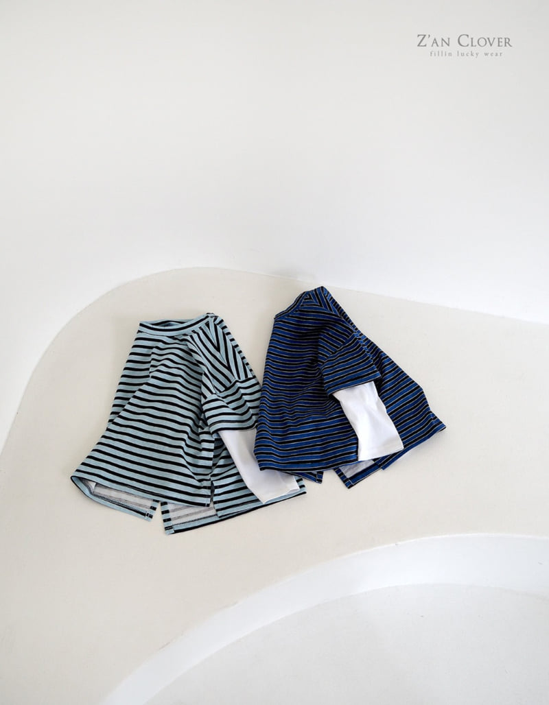 Zan Clover - Korean Children Fashion - #magicofchildhood - Indigo Layered Tee - 4