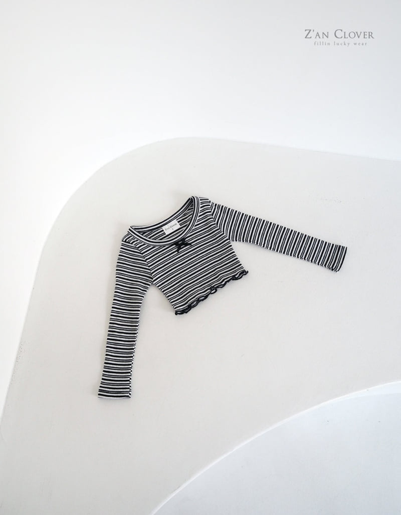 Zan Clover - Korean Children Fashion - #minifashionista - Stripe Ribbon Short Tee - 7