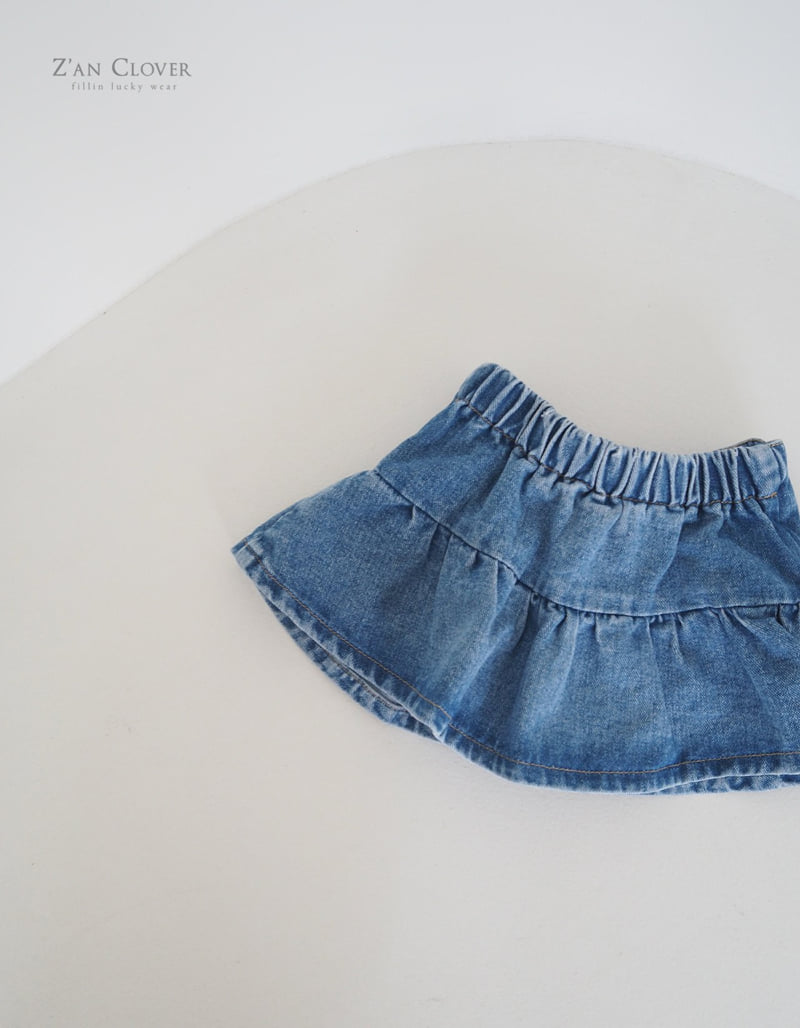 Zan Clover - Korean Children Fashion - #prettylittlegirls - Denim Ribbon Skirt - 6