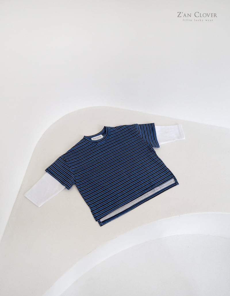 Zan Clover - Korean Children Fashion - #prettylittlegirls - Indigo Layered Tee - 5
