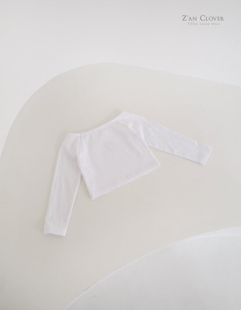 Zan Clover - Korean Children Fashion - #prettylittlegirls - Off Shoulder Ribbon Tee - 5