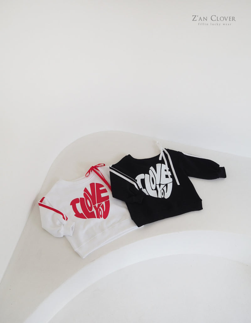 Zan Clover - Korean Children Fashion - #prettylittlegirls - Heart Off Shoulder Sweatshirts - 3