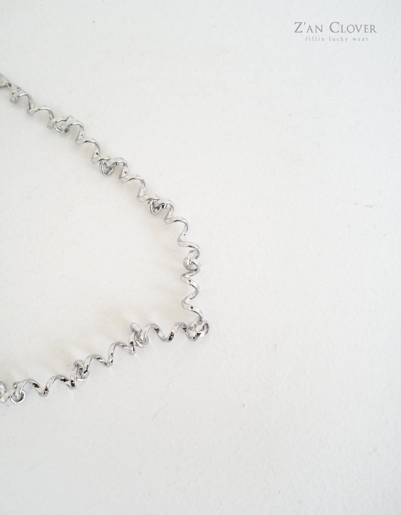 Zan Clover - Korean Children Fashion - #stylishchildhood - Chrome Twist Necklace - 3