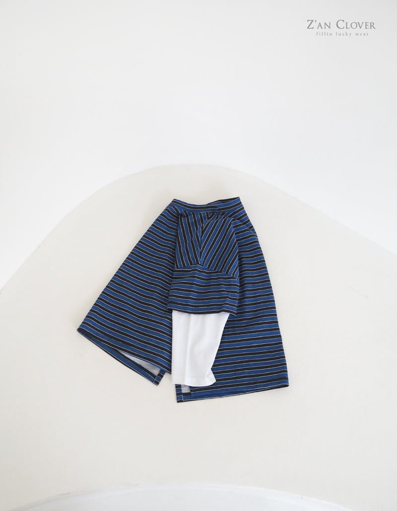 Zan Clover - Korean Children Fashion - #stylishchildhood - Indigo Layered Tee - 8