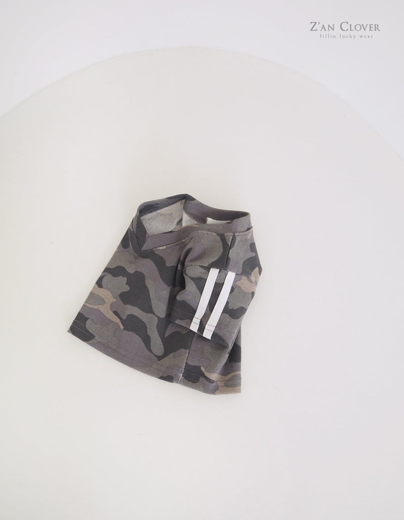 Zan Clover - Korean Children Fashion - #todddlerfashion - Camo V Short Tee - 6