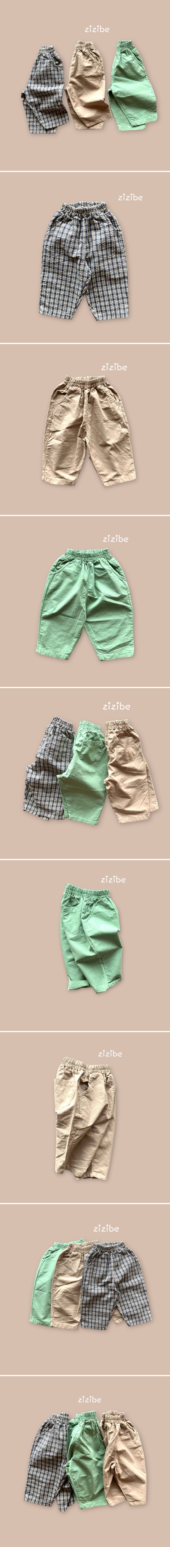 Zizibe - Korean Children Fashion - #designkidswear - Checked Plain 3-type Woven Pants