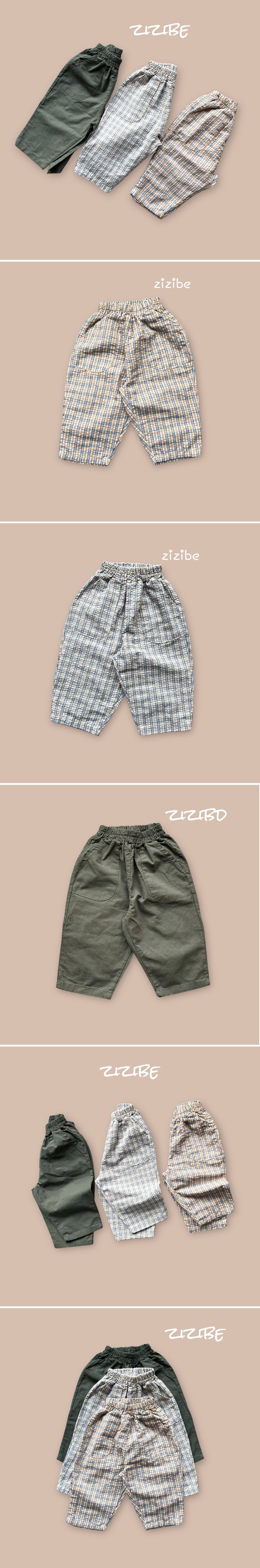 Zizibe - Korean Children Fashion - #discoveringself - Checked Plain Woven Pants