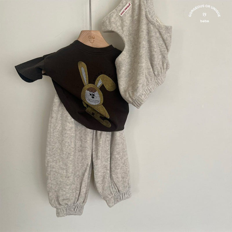 go;u - Korean Baby Fashion - #babyboutique - Bebe Go Rabbit Tee - 2