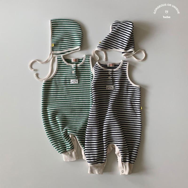 go;u - Korean Baby Fashion - #babyfashion - Bebe Striped Overalls