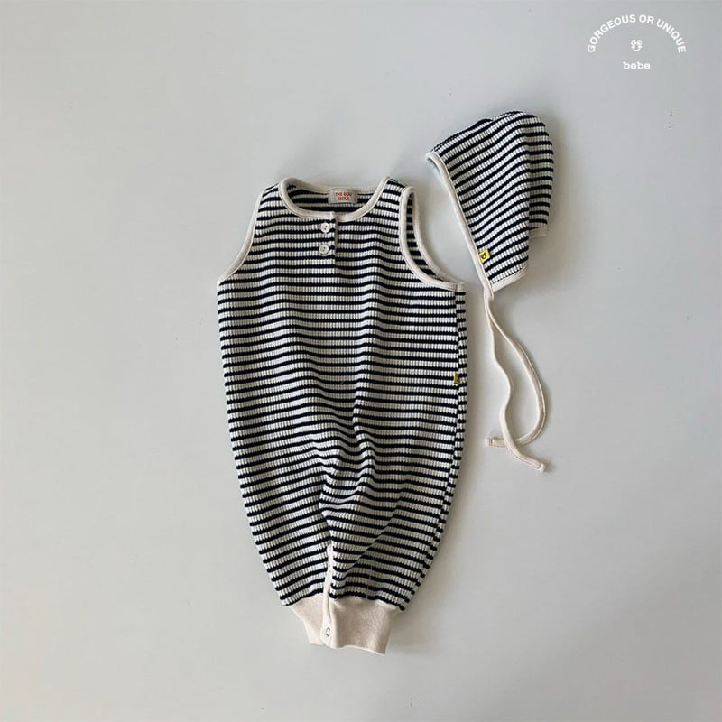 go;u - Korean Baby Fashion - #babyfever - Bebe Striped Overalls - 2