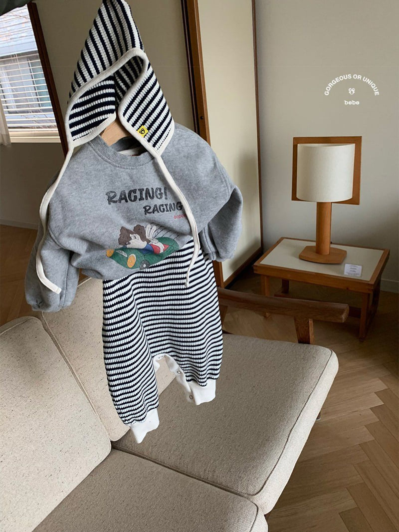 go;u - Korean Baby Fashion - #babyoninstagram - Bebe Striped Overalls - 5
