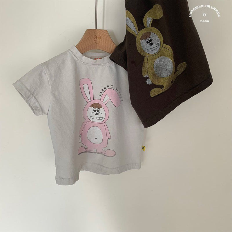 go;u - Korean Baby Fashion - #babyootd - Bebe Go Rabbit Tee - 11