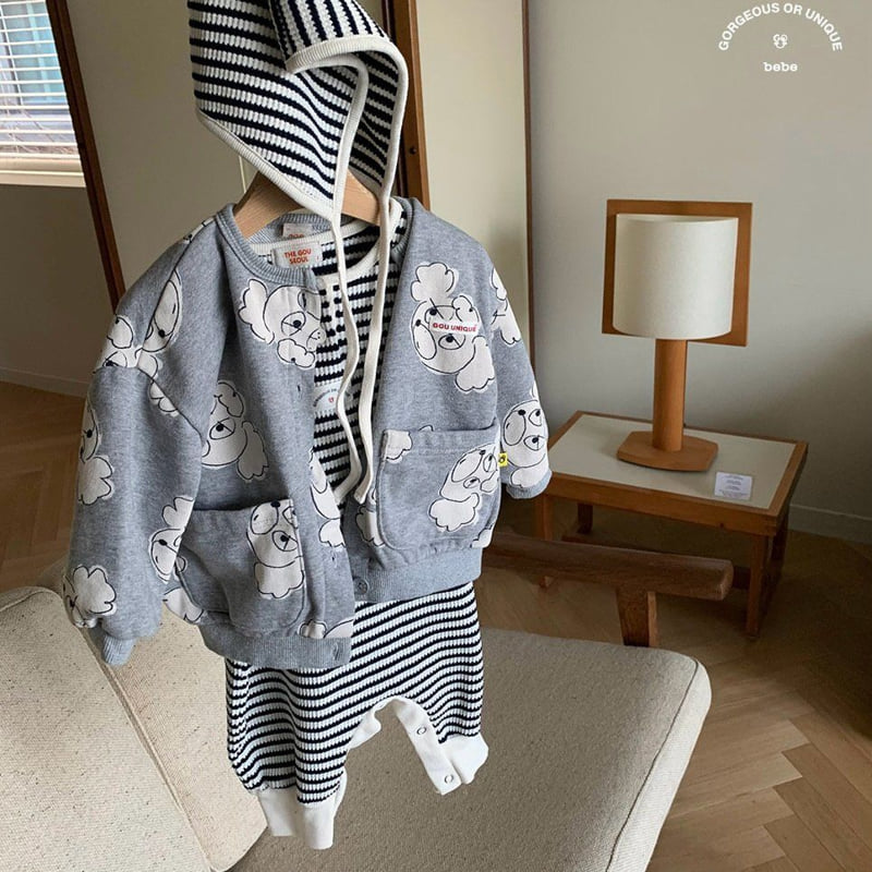 go;u - Korean Baby Fashion - #babyootd - Bebe Striped Overalls - 6