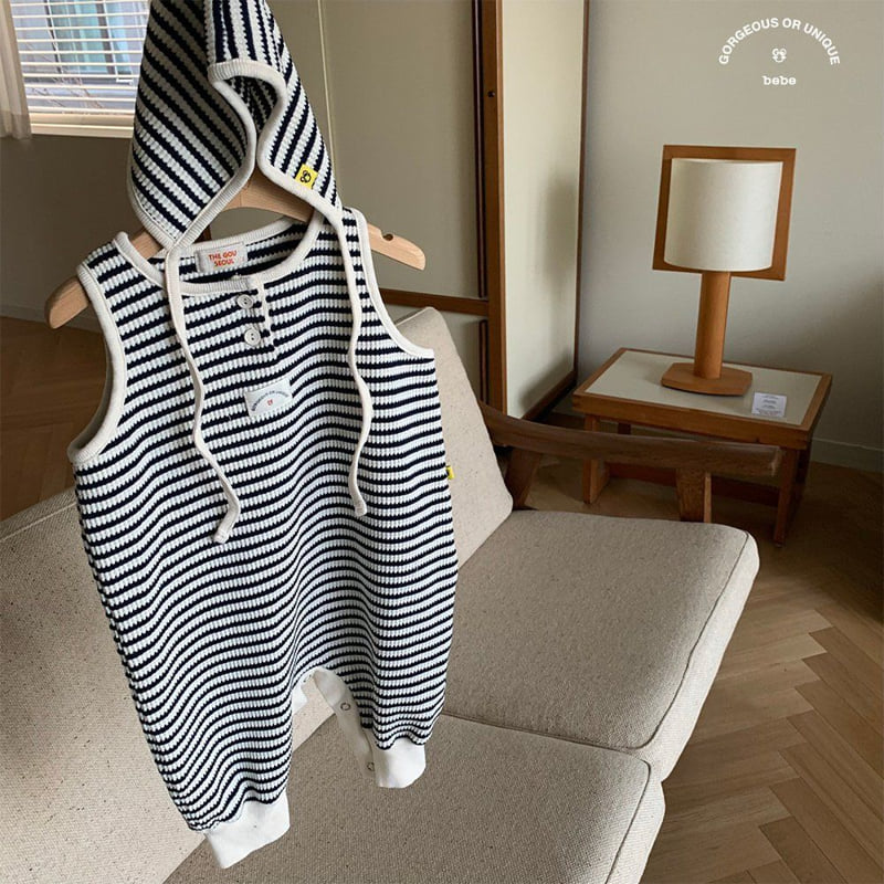 go;u - Korean Baby Fashion - #babyoutfit - Bebe Striped Overalls - 7